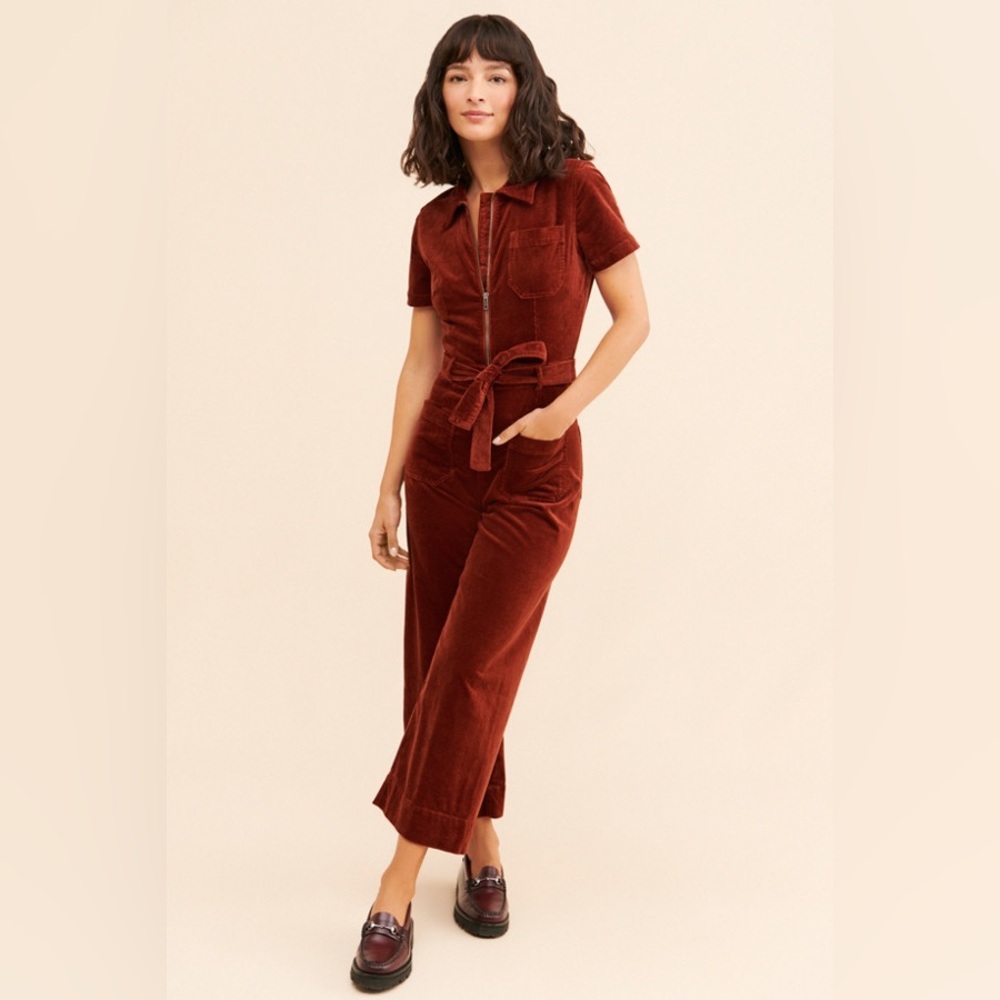 ♥️Anthropologie Maeve Colette Corduroy Jumpsuit in Cinnamon